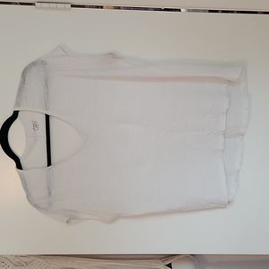 Ann Taylor Loft Soft White Linen Small Oversize T-shirt